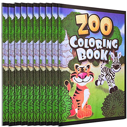 Zoo Animal Coloring Books Bulk for Kids - 9"x11" Animal Party Favors with Jungle Safari Animals and Activity Sheets for Goodie Bags, Classrooms and Themed Birthday Supplies